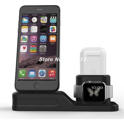 4 in 1 Charging Stand for iPhone Apple Watch Charger Dock Station Silicone,Support for Apple Watch Series 3/2/ 1/ Air pod