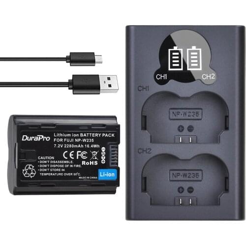 NP W235 Battery Charger with NP-W235 Battery for Fujifilm X-T4 XT4 Camera