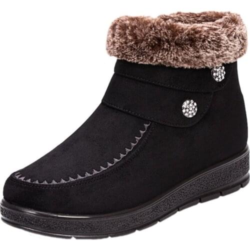 Women Boots 2020 Fashion outdoor plush warm Casual Snow Boots woman non-slip warm plush zipper winter ankle boots Womens Shoes
