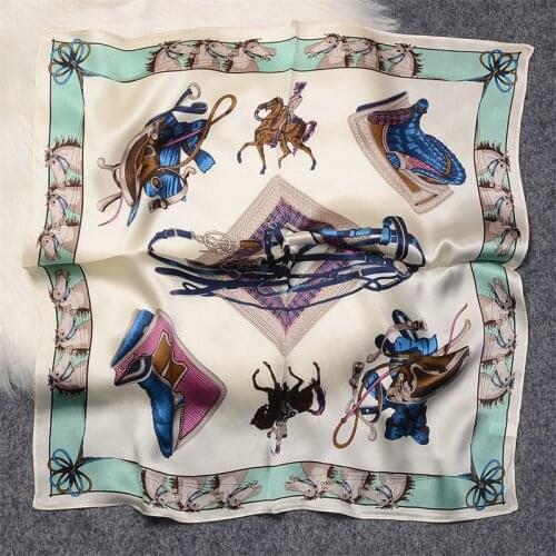 Womens square scarf exquisite pattern 100% silk womens scarf new autumn 2021