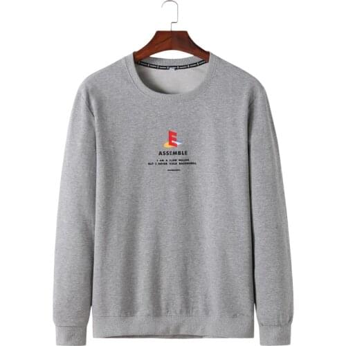 10XL 8XL 6XL 5XL 2020 spring New Long Sleeve T Shirts Men Loose Fit Letter Fashion 100% Pure Cotton T Shirt Male Tops Pullover