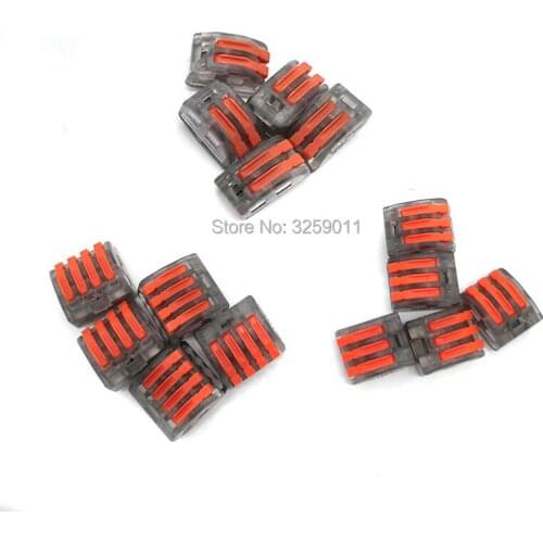 200PCS Compact Splicing wire Connector Lever Push Fit Cable Universal Terminal Block 28-12AWG PCT-212 transparent Assortment kit