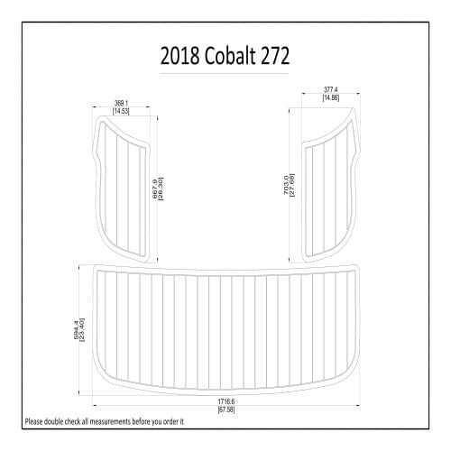 2018 Cobalt 272 Swim Step & Transom Pad Boat EVA Teak Decking 1/4" 6mm