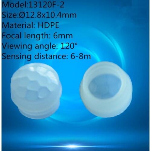 50pcs 13120F-2 dome shape human body infrared PIR sensor HDPE plastic fresnel lens 12.8*10.4mm focal length 6-8mm