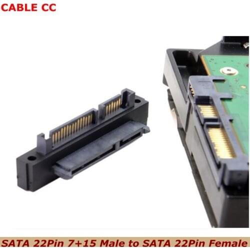 90 Degree Up Angled SATA 22Pin 7+15 Male to SATA 22Pin Female Extension Convertor Adapter
