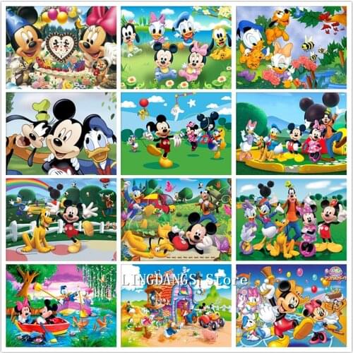 5D DIY Full Drill Diamond Painting Disney Cartoon Animal Mickey Mini Diamond Embroidery Cross Stitch Home Decor Gift LINGDANGS