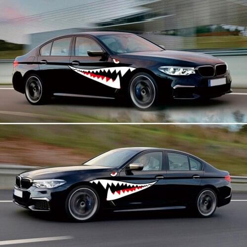 Car Stickers Waterproof 59'' Shark Mouth Tooth Teeth Sticker Car Decor Sticker Auto Decal For SUV RV Camper Auto Fashion Decal