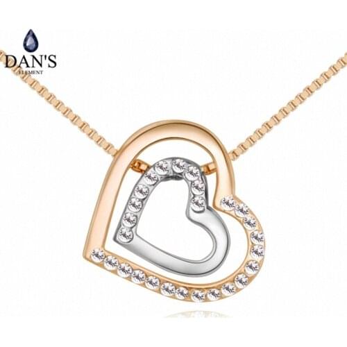 DANS Element Brand 5 Colors Real Austrian Crystals Fashion Water Drop Tassel Pendant Necklace for Women Valentine Gift 128235