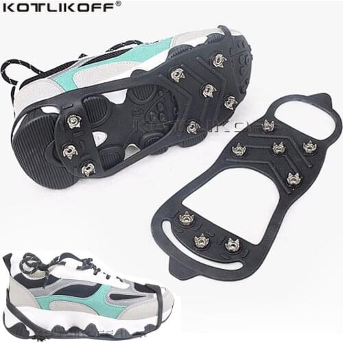 KOTLIKOFF Snow Non Slip Crampons Cleats Shoe Cover Ice Gripper For Spikes Hiking Winter Manganese Steel Outdoor Cleats Overshoes