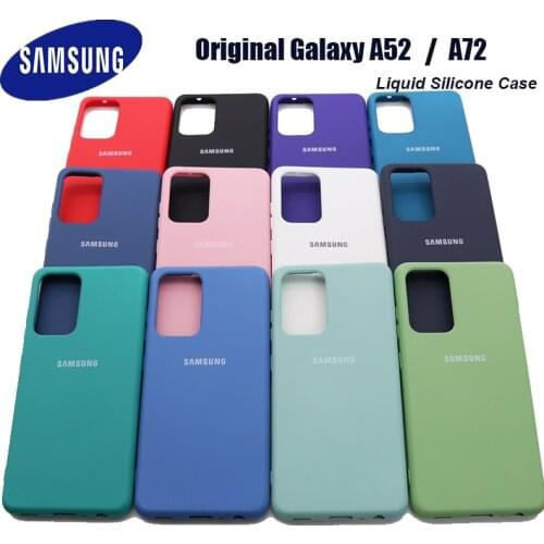 A52 A72 Case Original Samsung Galaxy A52 A72 Silky Silicone Cover High Quality Soft-Touch Back Protective Galaxy a52 a72