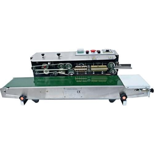 Continuous band sealer solid ink foil pouch sachet heat sealing machine