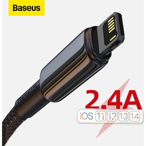 Baseus 2.4A USB Cable For iPhone 12 11 Pro Max XR Xs X Cable Fast Charging Cable for iPhone 11 Charger USB to Lighting Data Line