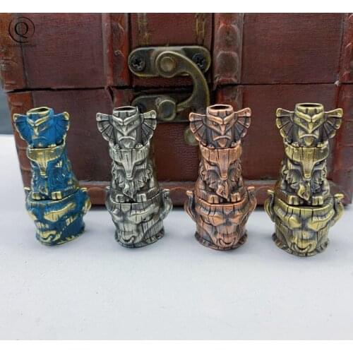 Brass Egyptian Patron Saint 1 Set Knife Pendants EDC Outdoor Products DIY Paracord Beads Copper Umbrella Rope Hangings Keyrings