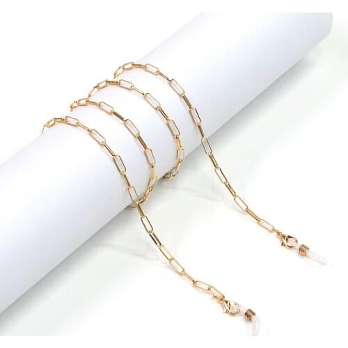 2020 Hot Sale Fashion Minimalist Gold Color Anti-Fade Golden sunglasses chain Rope Metal Punk Hip Hop lanyards glasses holder