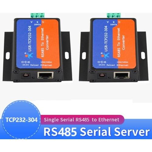 2PCS USR-TCP232-304 Serial RS485 to TCP/IP Ethernet Server Converter Module with Built-in Webpage DHCP/DNS Supported