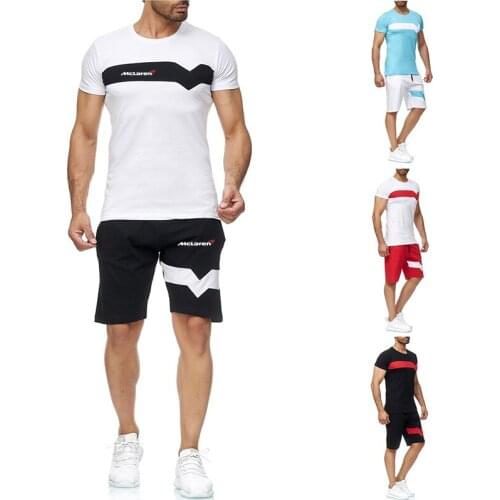 McLaren Logo 2021 Mens Summer Newest T-shirts shorts short-sleeved suit sportswear Fashion sports pants Man running suit