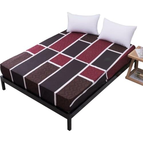 Dreamworld 100% Polyester Fitted Sheet on Elastic Band Printed Bed Linen 160 * 200 Soft Bed Sheets King/queen Size Sheet