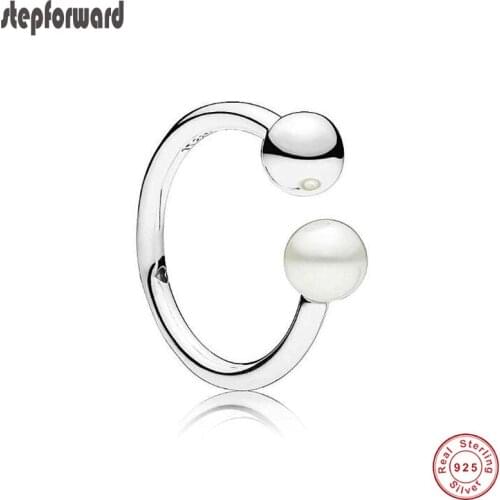 New Arrival Good Quality Fashion 925 Sterling Silver Contemporary Pearl Open Ring