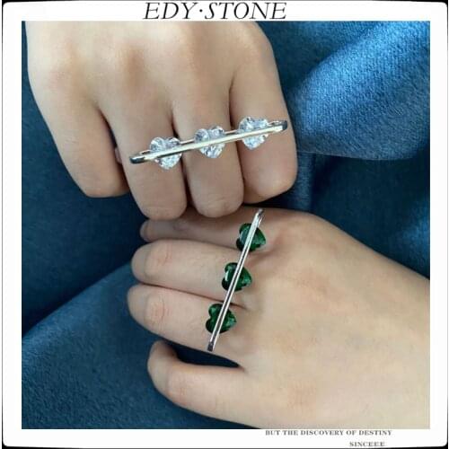 EDY 2021 New Trend Luxurious Brand Punk Fashion Arrange Love Colored Diamonds Temperament Ring For Women Girls Party Jewelry