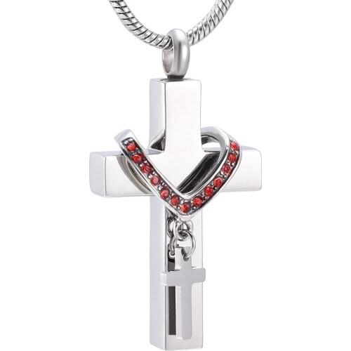 Hold Crystal Collar Cross Stainless Steel Silver Cremation Jewelry Memorial Urn Necklace Ashes Keepsakes Pendant For Women