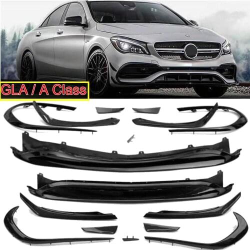 ABS/ carbon fiber AMG front lip spoiler + Air Knifes fender for Benz A /CLA class A200 A260 A250 CLA200 220 260 17-19 bodykit