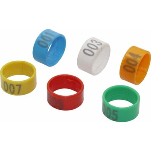 Inner Diameter 2.0/1.8/1.6cm Plastic Open Type Buckle Chicken Duck Goose 6 Colors Digital Foot Ring Poultry Farming Equipment
