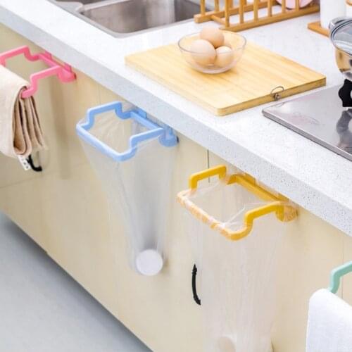 1 Pcs Hanging Trash Bag Rack Garbage Rubbish Storage Door Hanger Towel Holder Portable Cabinet Kitchen Gadgets Over Door Hook