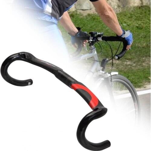 1 pc BALUGOE All Carbon Fiber Road Bike Handlebars 3K Black C Mark Classic and Strong Breaking Wind Handlebar Bicycle Parts