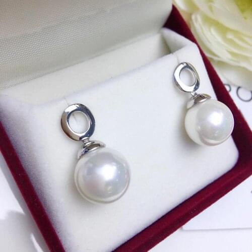 Trendy 925 Sterling Silver Earrings Mountings Findings Base Mountings Jewelry Parts Accessories for Pearls Beads Jade Crystal