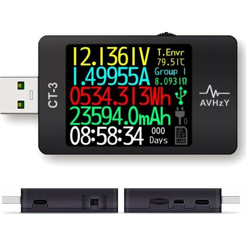 USB 3.1 Power Meter Tester Digital Multimeter Current Tester Voltage Detector Lua interpreter integrated DC 26V 6A AVHzY CT3A