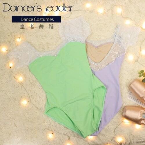 High-end Custom Ballet Leotard For Woman Short-sleeved Lace Stitching Gymnastics Leotard Actress Dancing Wear Clothes