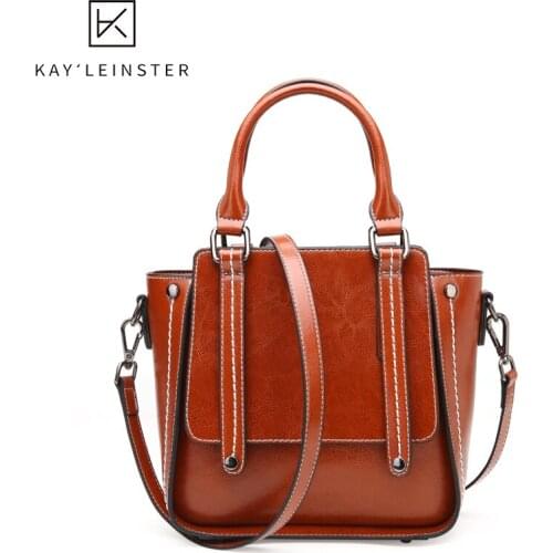 Oil Wax Leather Women Handbag Small Female Shoulder Bags Luxury Fashion Wild Crossbody Bag Solid Classic Messenger Purse