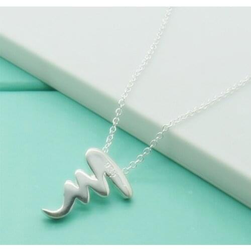 925 Sterling Silver Picasso Pendant Necklaces for Women Simple Fashion Jewelry Party Gift