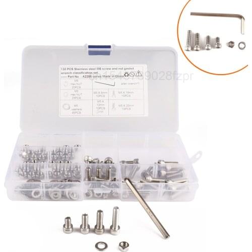 -130 Boxed / 304 Stainless Steel Screws / M5 Hexagon Socket Head Screws / Wrench Combination