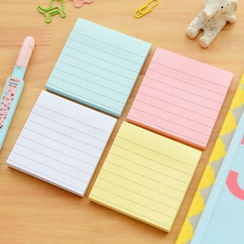 4pcs Macaron Sticky Note Based Striped Paper Memo Pad Convenient Agenda Book Marker School Stickers Office School Supply H6580