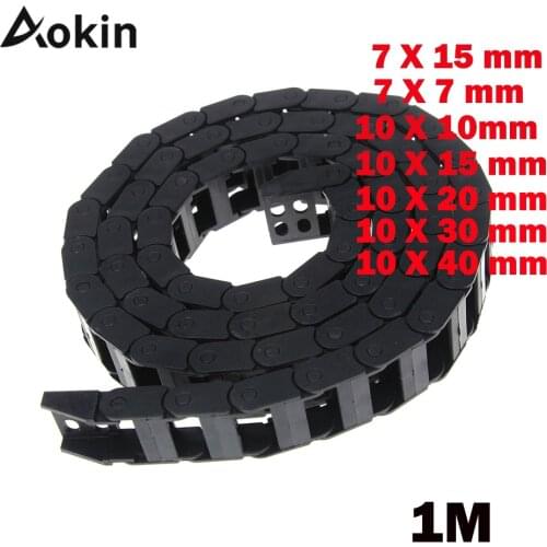 7 x 15mm 7*15mm 7X7 10 X 20 30 40 mm L1000mm Cable Drag Chain Wire Carrier with End Connectors for CNC Router Machine Tools