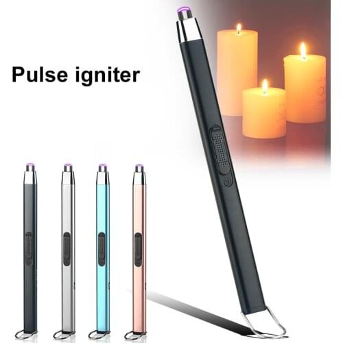 Outdoor BBQ USB Electric Rechargeable Long Kitchen Gas Stove Lighter Windproof Plasma Arc Flameless Lighters Type-C Interface