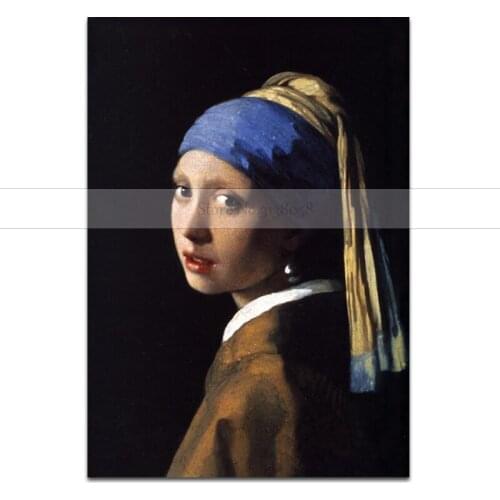 Best Art Netherlands Jan Vermeer Girl With A Pearl Earring Oil Painting Poster Wall Art Canvas Picture Living Room Home Decor