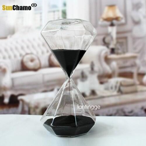 Large 30 Minutes Diamond Hourglass Gift Living Room Home Furnishings Valentines Day Gift Hourglass Timer Decoration Ornaments