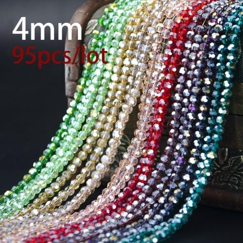 Football Faceted Austrian crystal beads 4mm 98pcs High quality Round sphere crystal Loose beads for jewelry making bracelet DIY