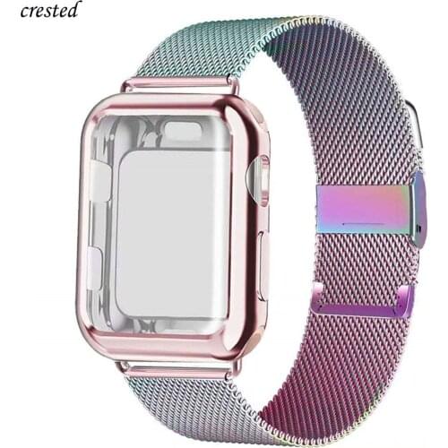 Case+Strap for Apple Watch Band 44mm 40mm iWatch 42mm 38mm Magnetic loop bracelet correa apple watch serie SE 5 4 3 2 6 44 40 mm