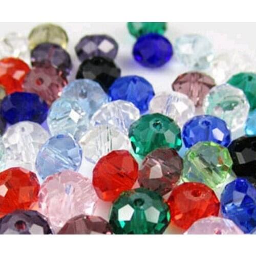 Colored 4mm 500pcs white black Mixed Color bracelet necklace Rondelle glass Beads For Jewelry Making Craft DIY crystal