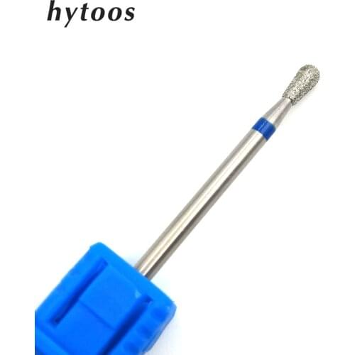 HYTOOS Round Top Diamond Nail Drill Bit 3/32" Rotary Burr Milling Cutter Manicure Cutters Tools Nail Drill Accessories-NC0205D