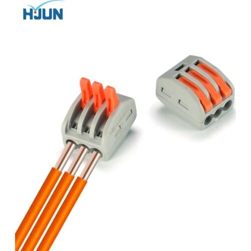 HJUN PCT-213 Wire Connector Fast Home Compact Wiring Connecotr Push in Terminal Block for Universal Cable Wire Connection