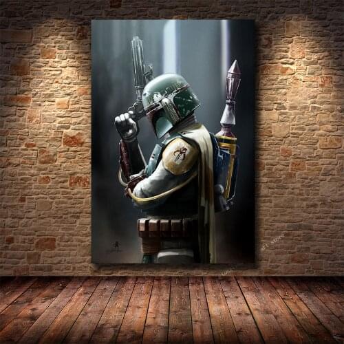 Star Wars Anime The Mandalorian In The 80s Canvas Painting Disney Posters and Prints Wall Art Picture for Living Home Decoration