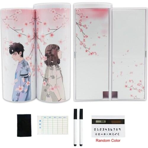 Creative Pencil Case Multi-functional Kawaii Pencil Case Little Fresh and Lovely Boy and Girl Stationery Storage Box with Solar