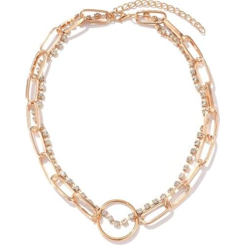 Layered Choker Necklace Adjustable Creatives Statement Necklace Clavicle Chain for Women Girls TT@88