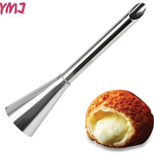 Cream Icing Piping Nozzle Tip 1PC Stainless Steel Cupcake Puffs Injection Russian Syringe Puff Nozzle Tip Pastry Tool GUANYAO