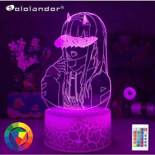 Newest Anime 3d Lamp Zero Two Figure Kids Child Girls Bedroom Decor Lights Manga Gifts Night Light Lamp Darling In The Franxx