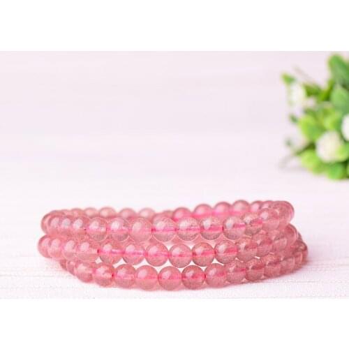 Wholesale Strawberry Natural Crystal Bracelets Beautiful Color Lucky for Women Crystal Bracelet Multilayer Jewelry JoursNeige